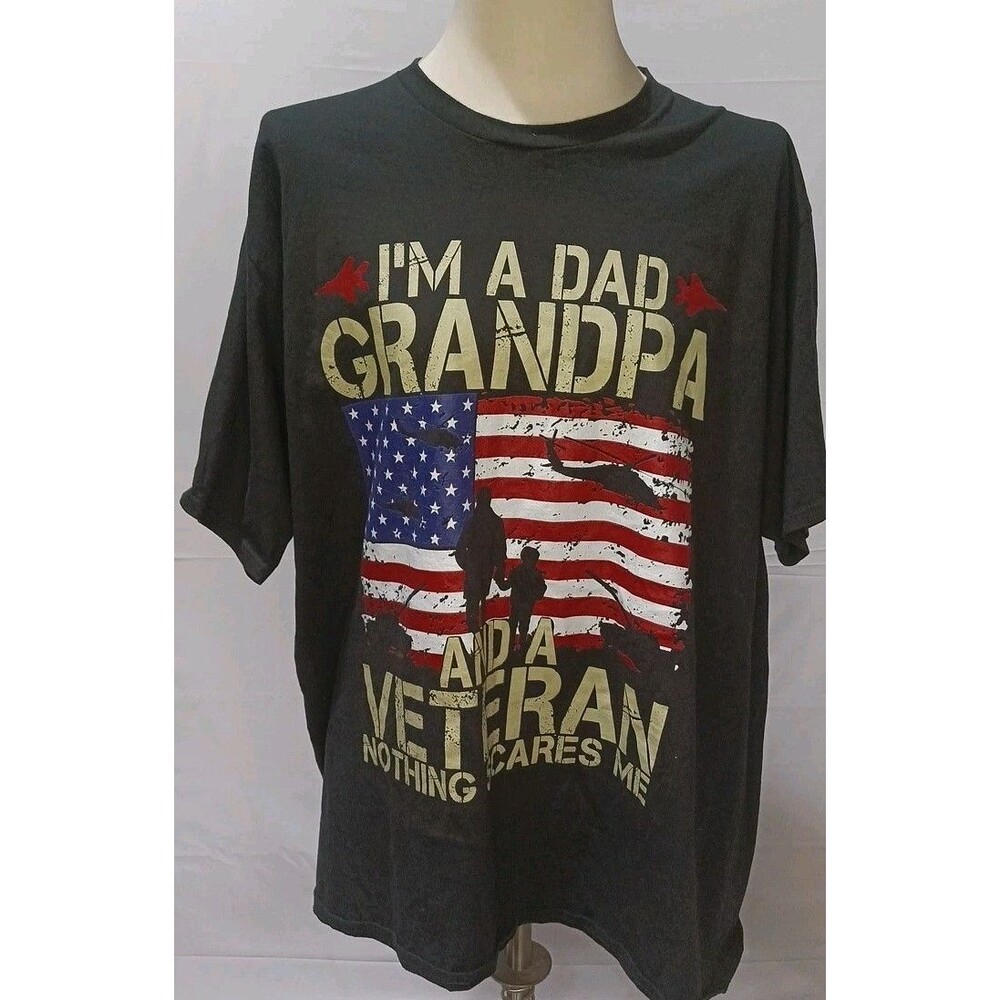 I'm A Dad Grandpa And Veteran Fathers Day Veteran Unisex T-Shirt 3XL